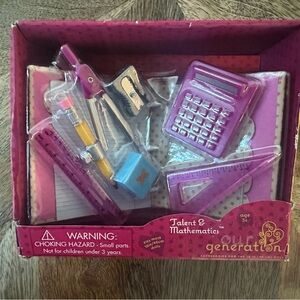 New Our Generation Talent and Mathematics accessory set school dolls